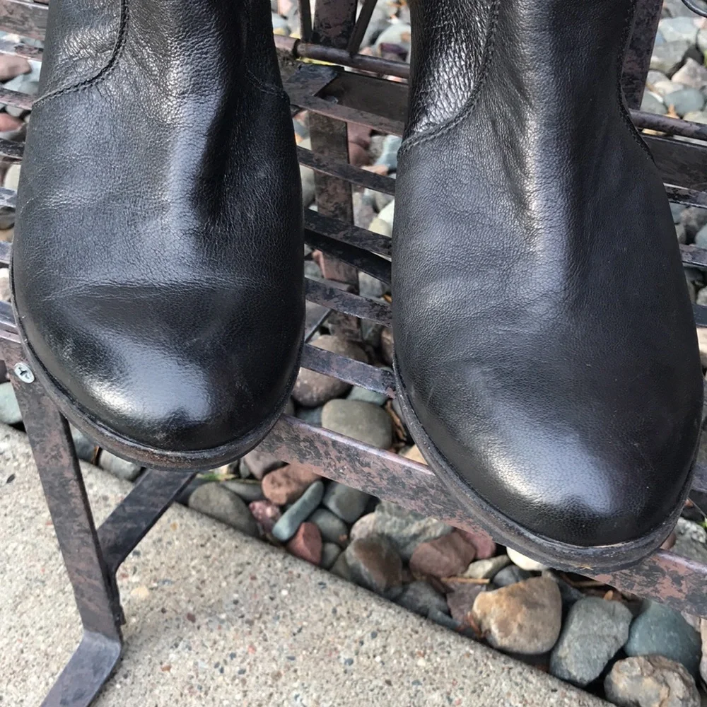 ☀️ N.D.C Black Leather mid-calf heeled boots - Picture 13 of 15